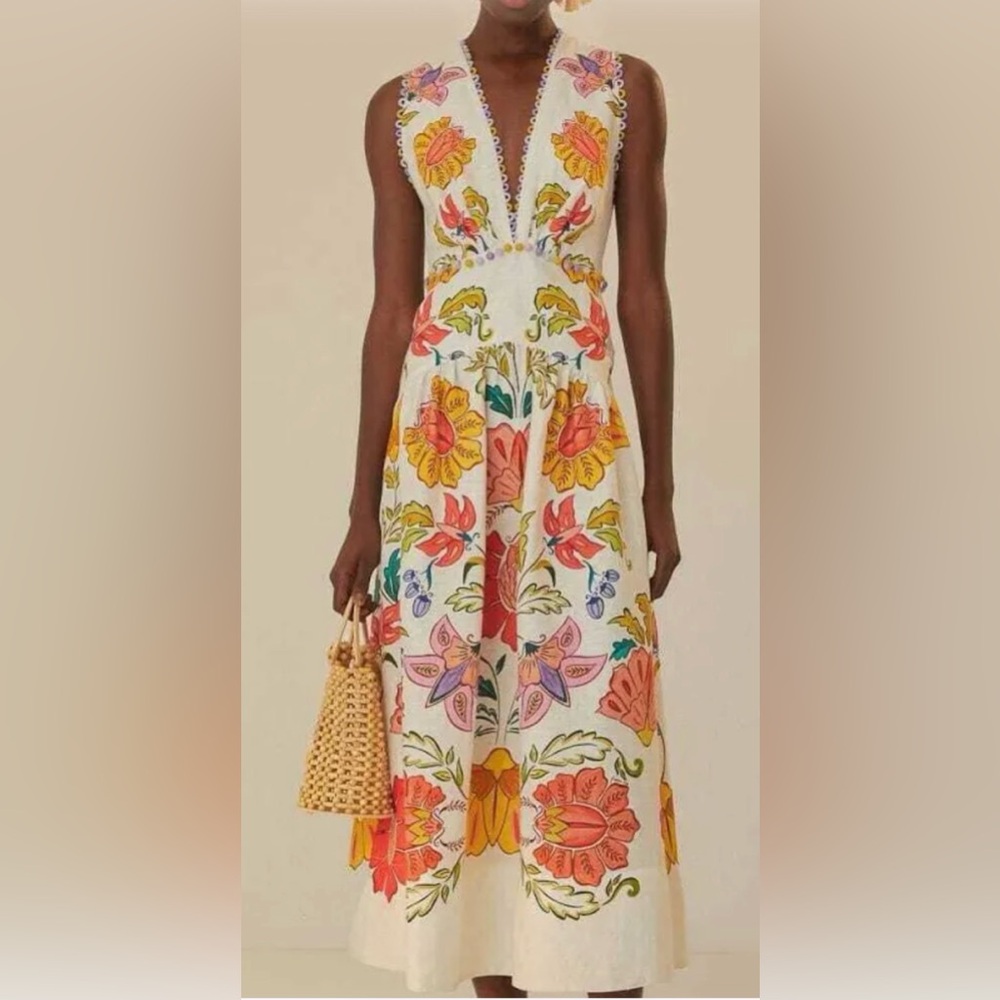 FARM Rio | NWT | Floral Insects Maxi Dress| M